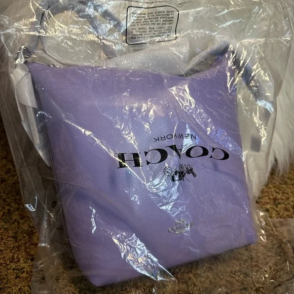 Coach Lilac Bag/Wallet. 🔥NWT COACH Val Duffle Leather Bag Light Violet RP $398 - Picture 4 of 16